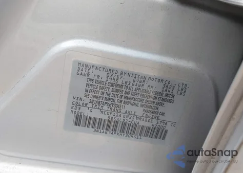 2017 Nissan Sentra Sv z USA, uszkodzony, nr VIN 3N1AB7APXHY304511